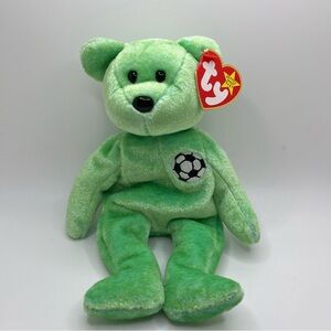 TY Beanie Baby Kicks The Soccer Bear 1998/99 w/ Tag Errors